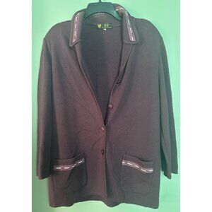 RG Mat France Womens cardigan Size M/L Merino Wool Blend Oversized Cozy vtg y2k